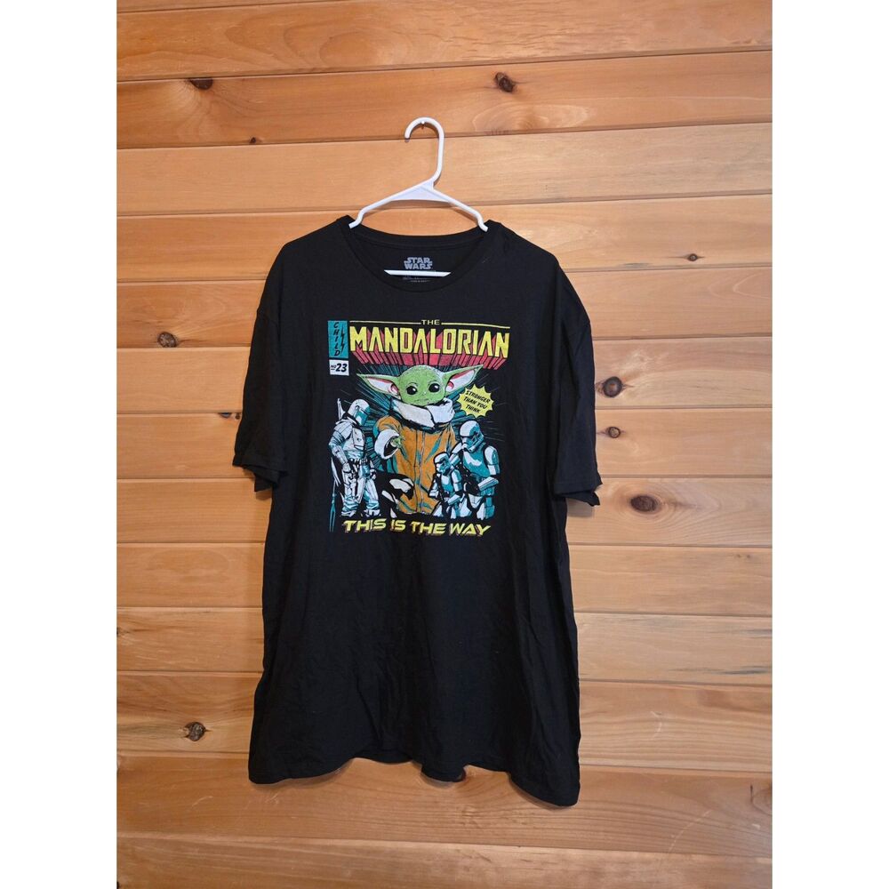 Men's Star Wars Mandalorian Baby Yoda Relax Fit Graphic T-Shirt 2XL